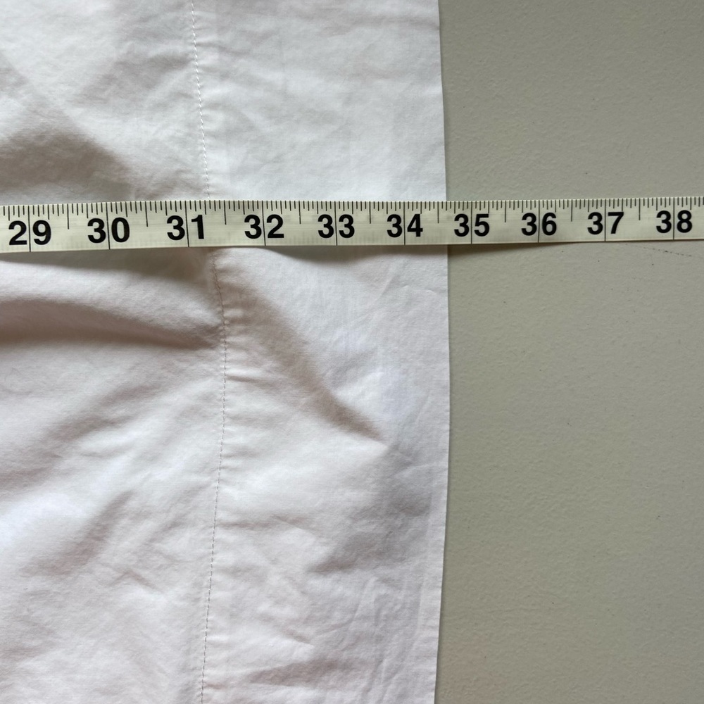 Everlane Shirred Mini Dress Women Large White Poplin Resort Minimalist Classic - Picture 10 of 10